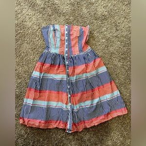 Strapless striped summer dress